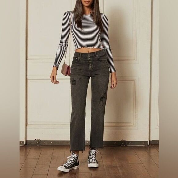 Boyish The Mikey Jeans high-rise wide leg in Moonfleet - NWT - MSRP $198 - Picture 1 of 13